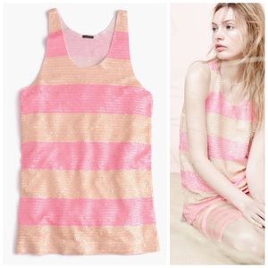 J. CREW COLLECTION Rugby Stripe Tank Top Pink - S